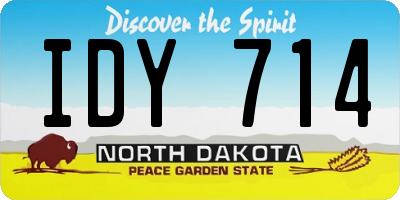 ND license plate IDY714