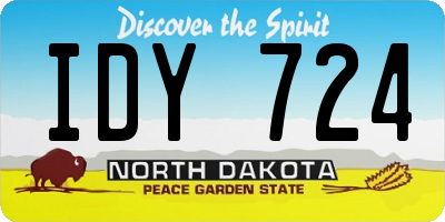 ND license plate IDY724