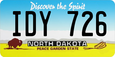ND license plate IDY726