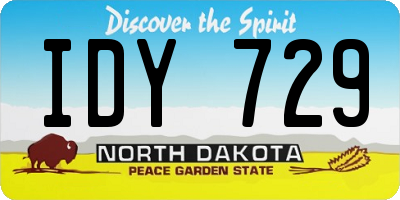 ND license plate IDY729