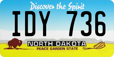 ND license plate IDY736