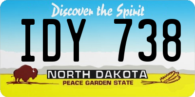 ND license plate IDY738