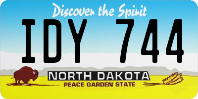 ND license plate IDY744