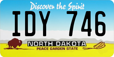 ND license plate IDY746