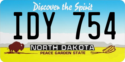 ND license plate IDY754