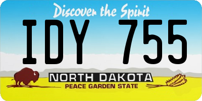 ND license plate IDY755