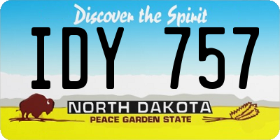 ND license plate IDY757