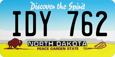 ND license plate IDY762