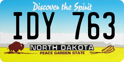 ND license plate IDY763