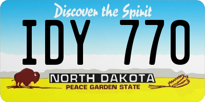 ND license plate IDY770