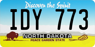 ND license plate IDY773