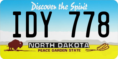 ND license plate IDY778