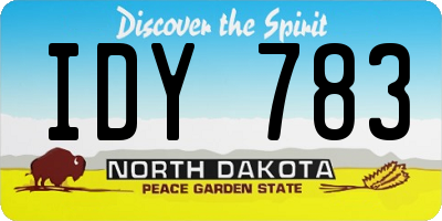 ND license plate IDY783