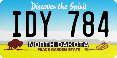 ND license plate IDY784