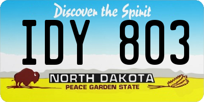 ND license plate IDY803
