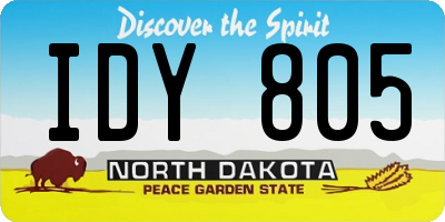 ND license plate IDY805