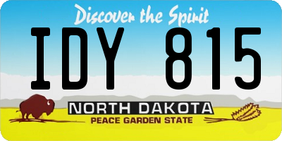ND license plate IDY815