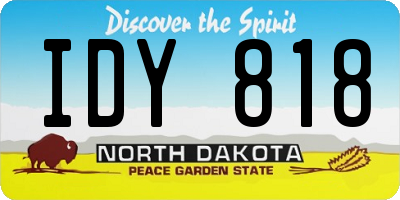 ND license plate IDY818