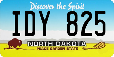 ND license plate IDY825
