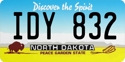 ND license plate IDY832