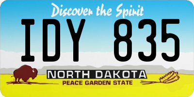 ND license plate IDY835