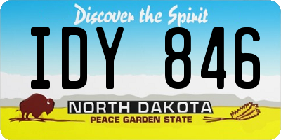 ND license plate IDY846