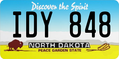 ND license plate IDY848