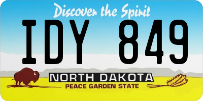 ND license plate IDY849
