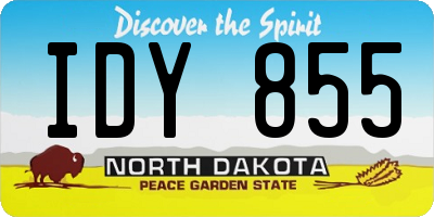ND license plate IDY855