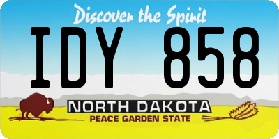 ND license plate IDY858