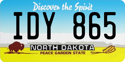 ND license plate IDY865