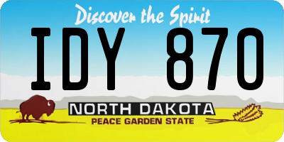 ND license plate IDY870