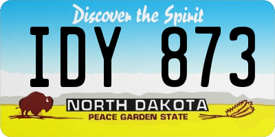 ND license plate IDY873