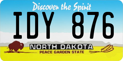 ND license plate IDY876
