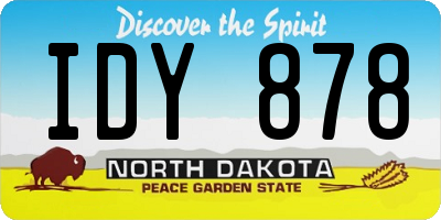 ND license plate IDY878