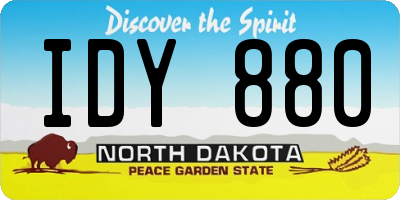 ND license plate IDY880