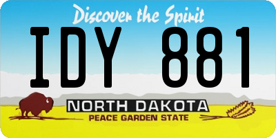 ND license plate IDY881
