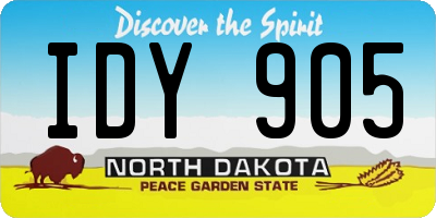 ND license plate IDY905