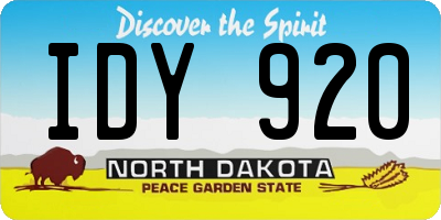 ND license plate IDY920