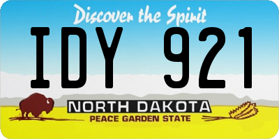ND license plate IDY921