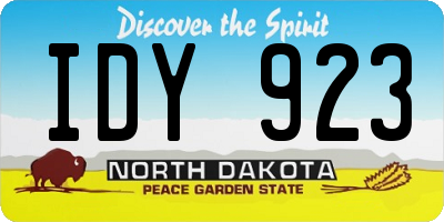 ND license plate IDY923