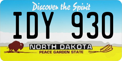 ND license plate IDY930