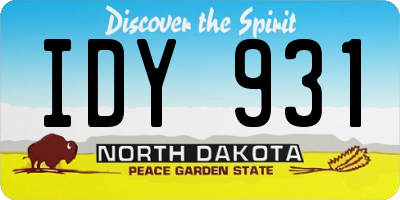 ND license plate IDY931