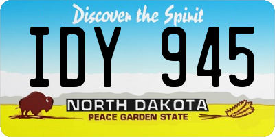 ND license plate IDY945