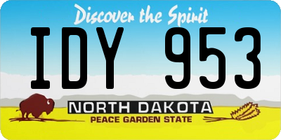 ND license plate IDY953