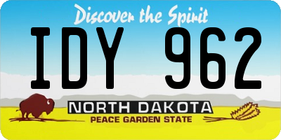 ND license plate IDY962
