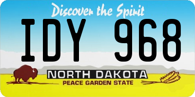 ND license plate IDY968
