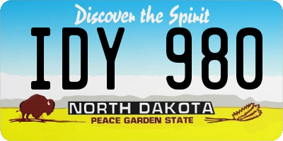 ND license plate IDY980