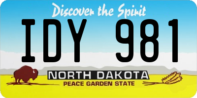 ND license plate IDY981