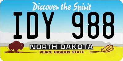 ND license plate IDY988